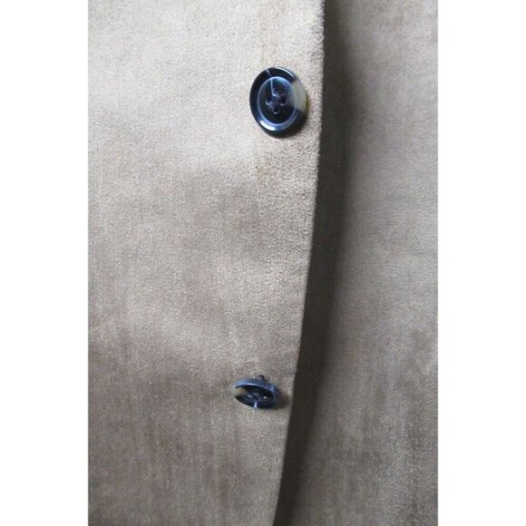 Linea Uomo Lined Blazer Premium Suede Sport Coat Patch Elbow Grandpa Tan Men 50R - Picture 4 of 12